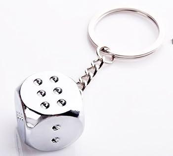 サイコロ メッキ 重量 ミニ武器 キーホルダー アクセサリ 0_f4258e8860e5e9fc40a3adbe3e6c